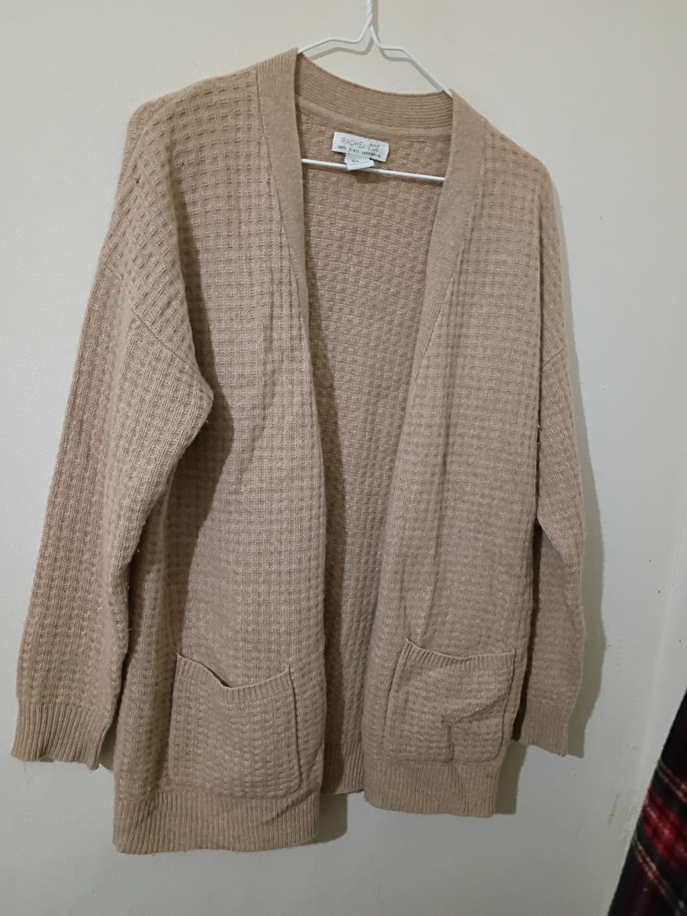 2 Ply 100% Cashmere Rachel Zoe Waffle-Knit Open Cardigan